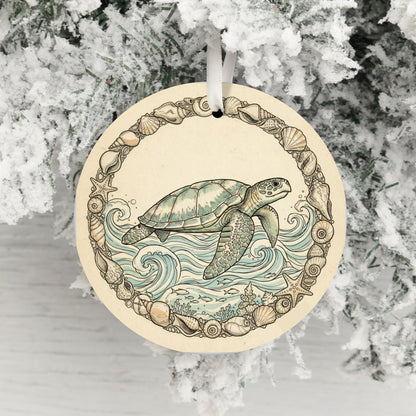 Sea Turtle Ocean Waves Design Ornament product