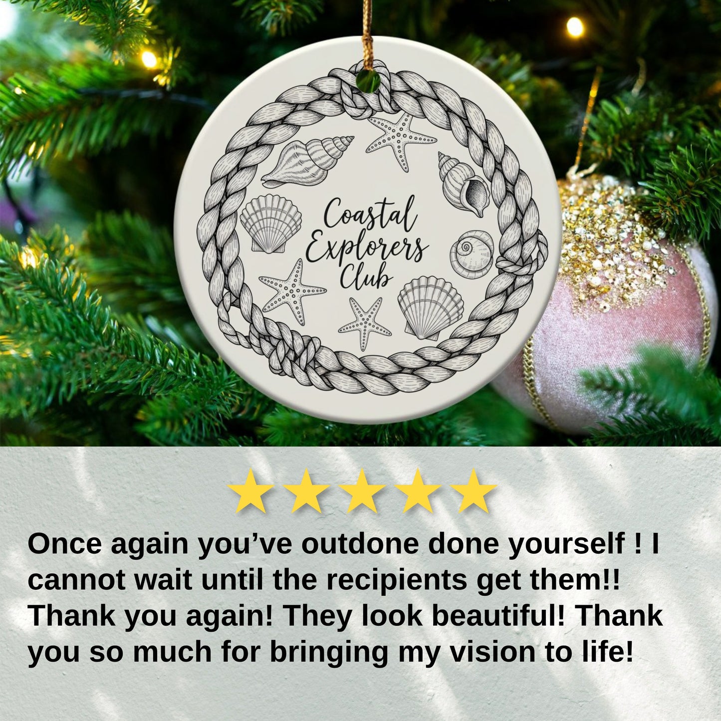 Coastal Explorers Club Christmas Tree Ornament product