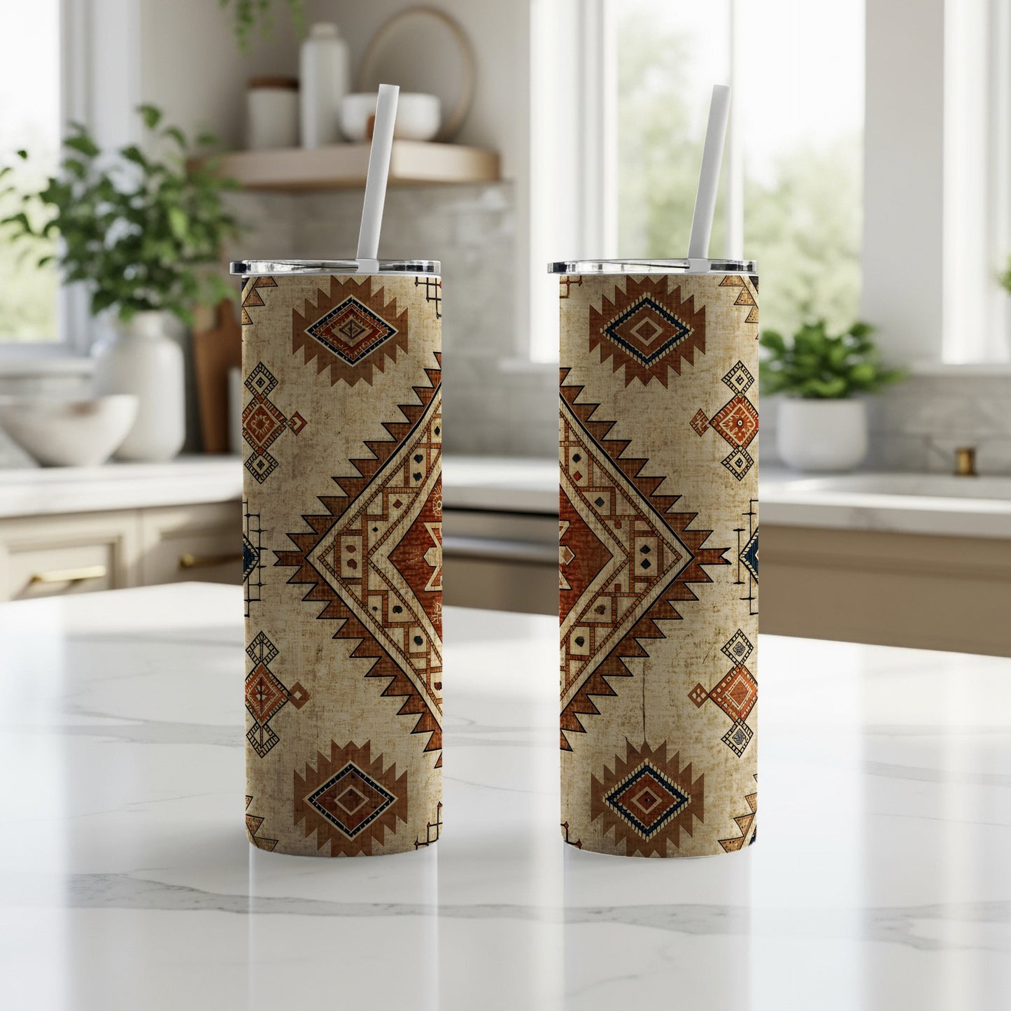 Southwestern Patterned Insulated Tumbler Travel Mug