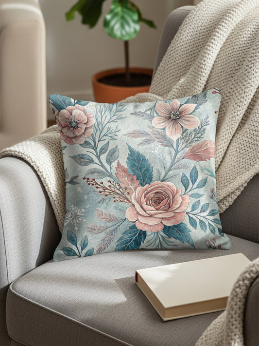 Elegant Pastel Floral Design Throw Pillow for Home Decor