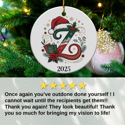 Custom Christmas Ornament with Initial Z product