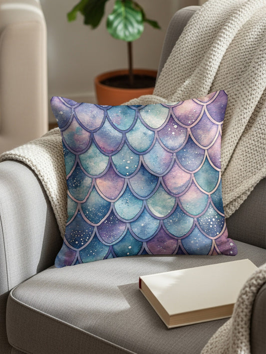 Mermaid Scales Pattern Throw Pillow for Home Decor