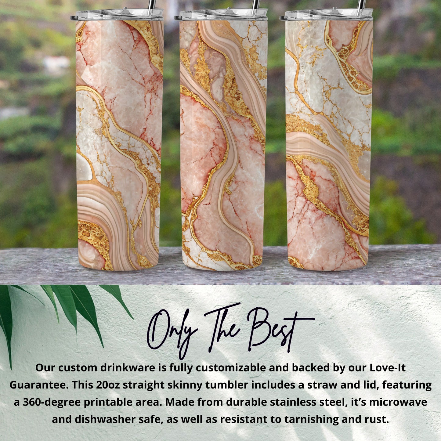 Customizable 20oz Tumbler with Straw and Lid Drinkware