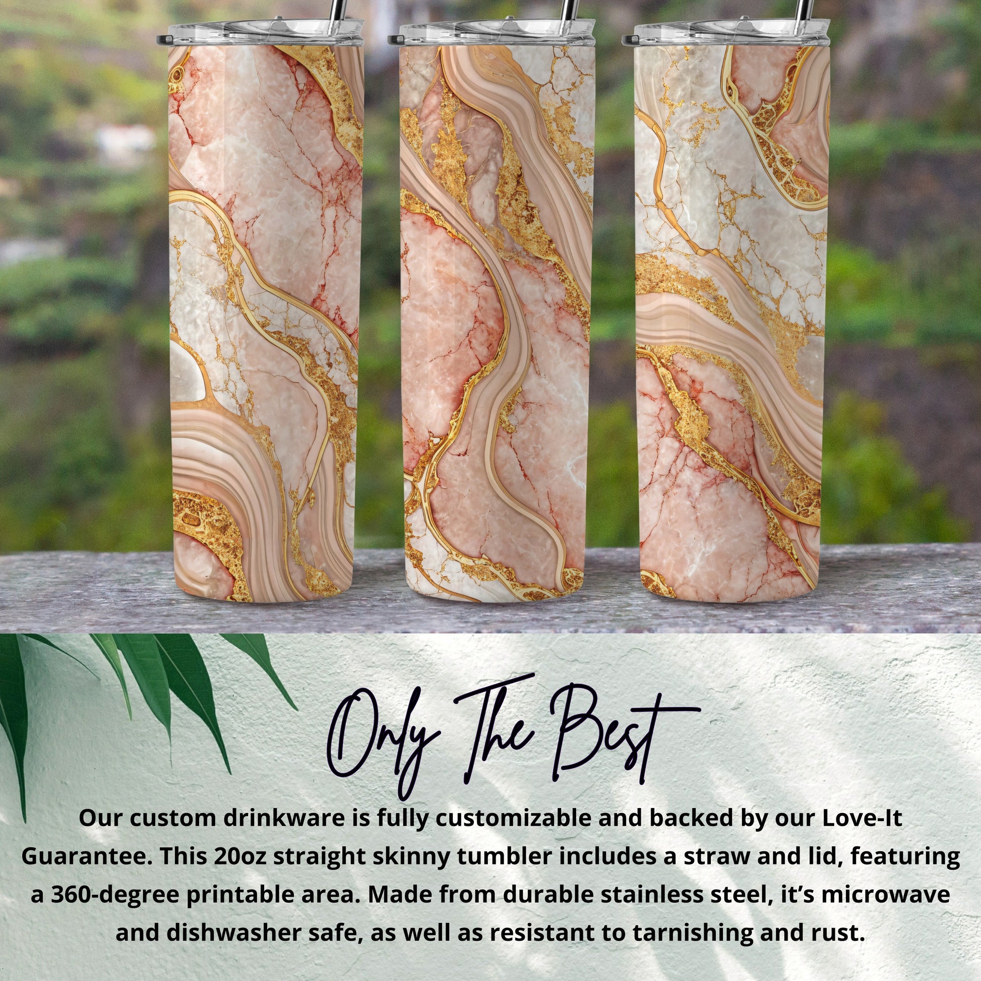 Customizable 20oz Tumbler with Straw and Lid Drinkware