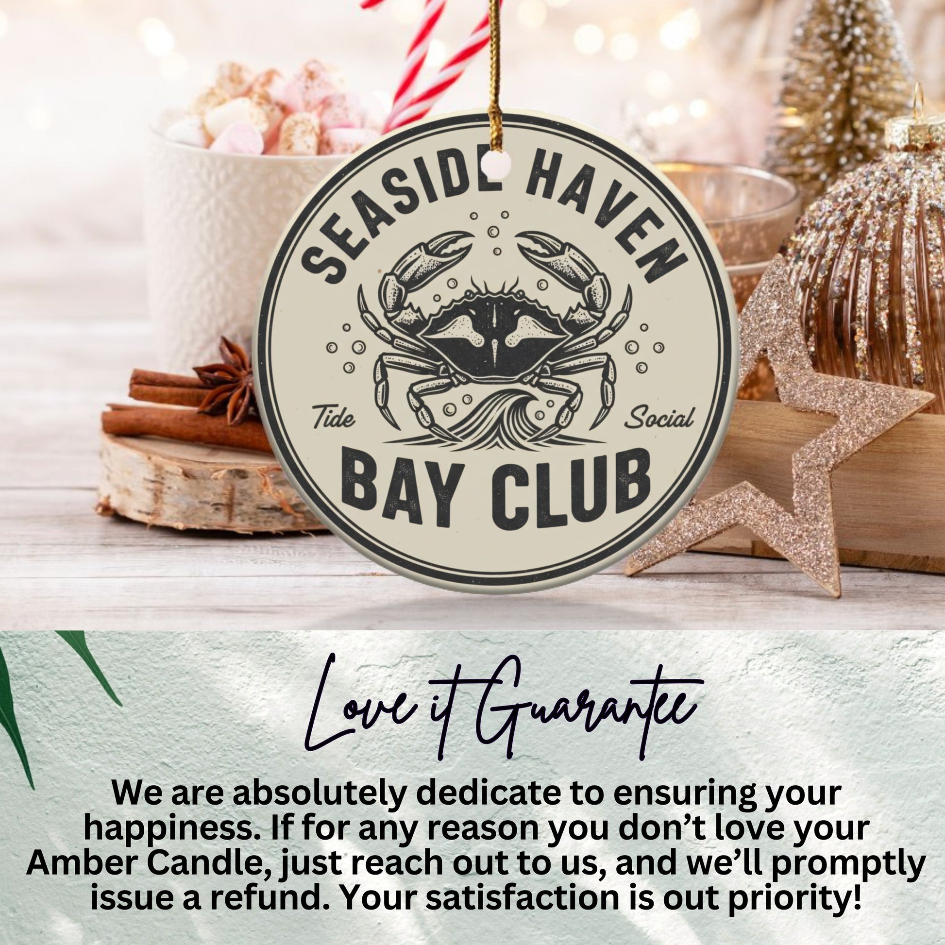Seaside Haven Bay Club Tide Social Ornament product