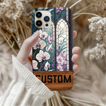Vintage Floral Stained Glass Custom Phone Case Cover