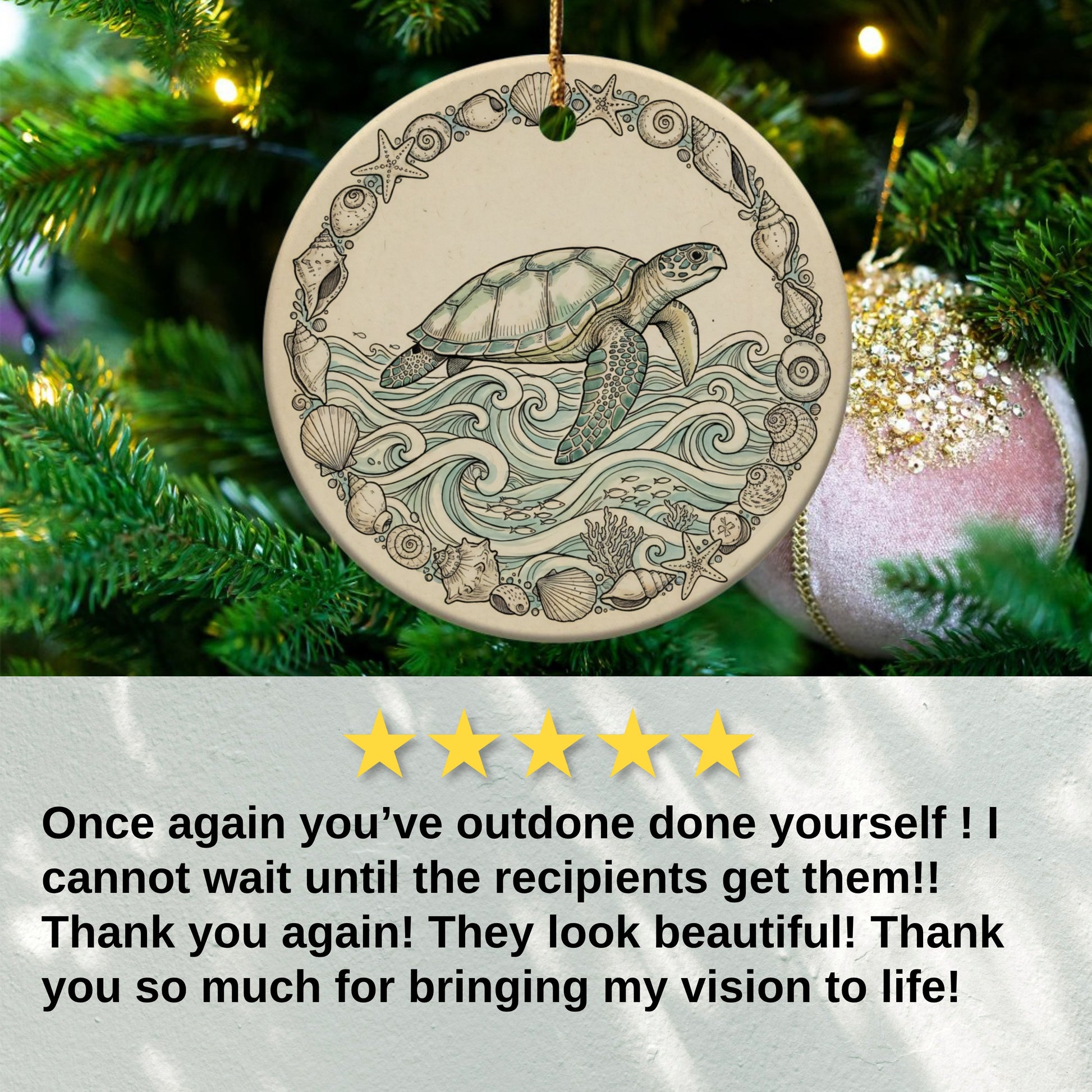 Ocean-Themed Turtle Hanging Ornament product type