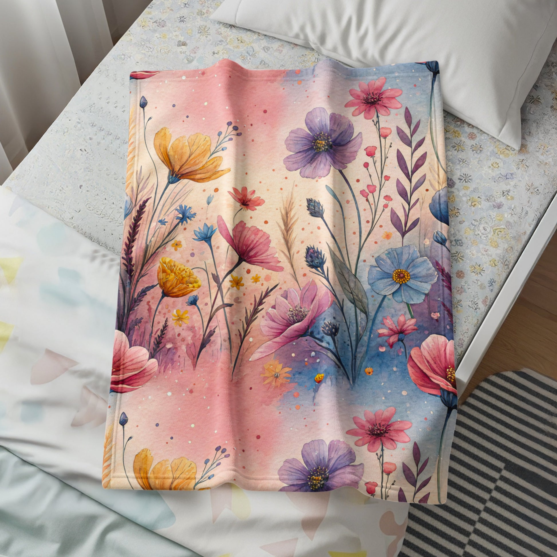 Watercolor Wildflower Garden Floral Pattern Design - Walk Greener