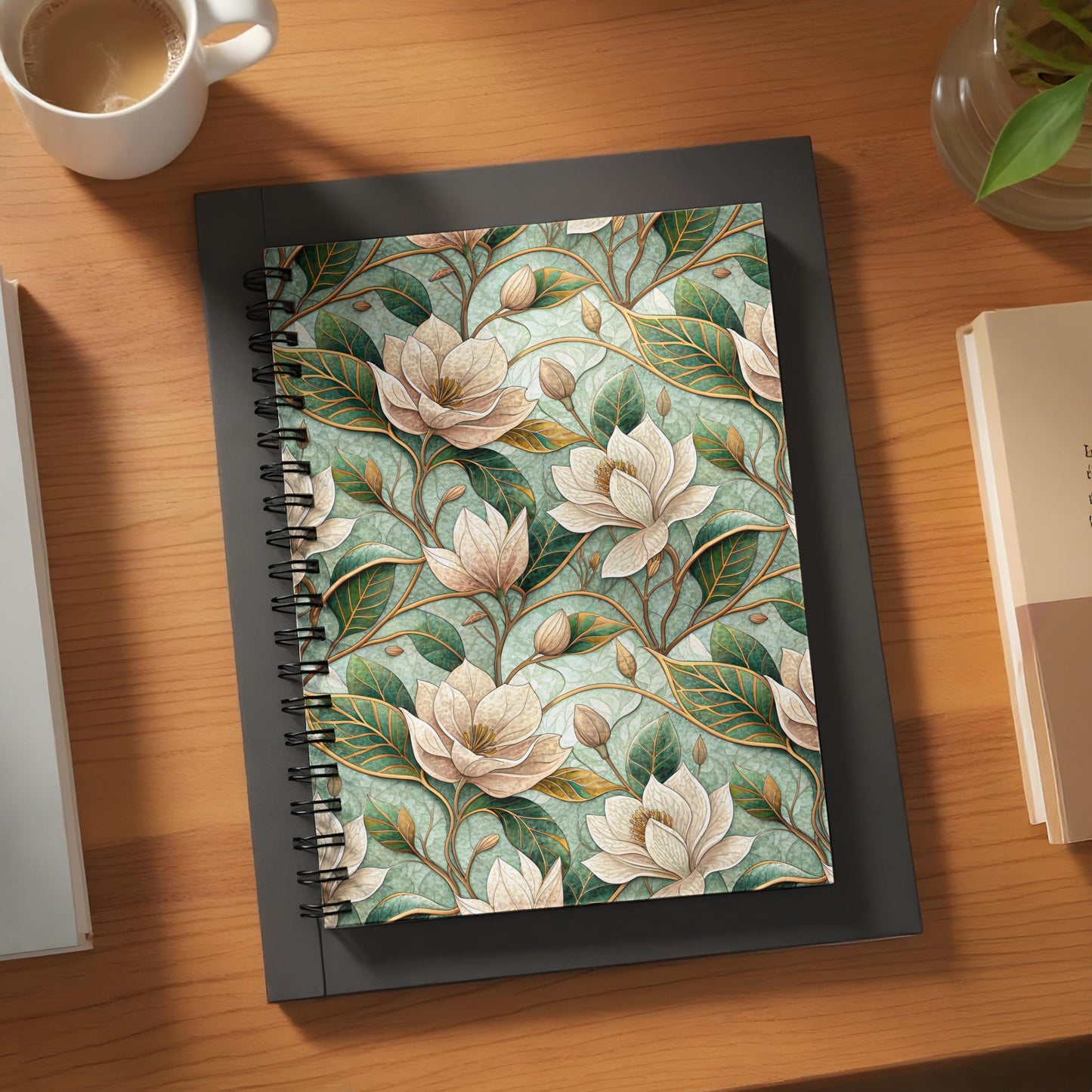 Elegant Floral Design Spiral Notebook for Daily Writing