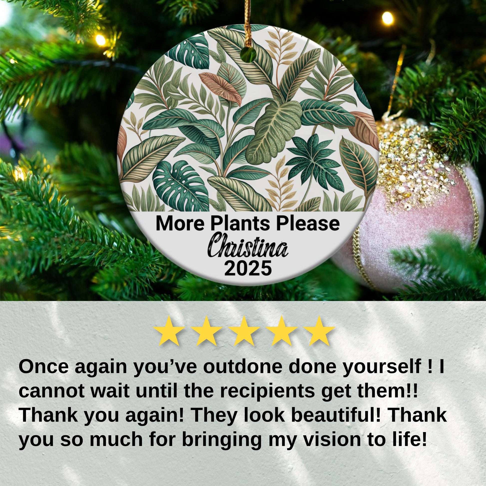 More Plants Please Personalized Ornament product