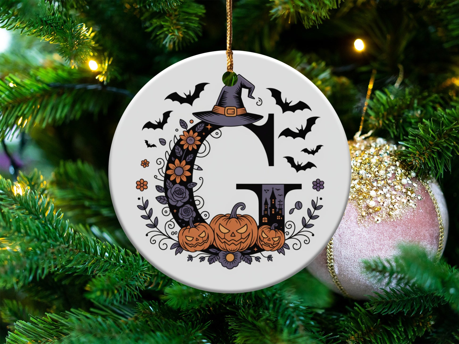 Halloween Themed Initial G Ornament product type