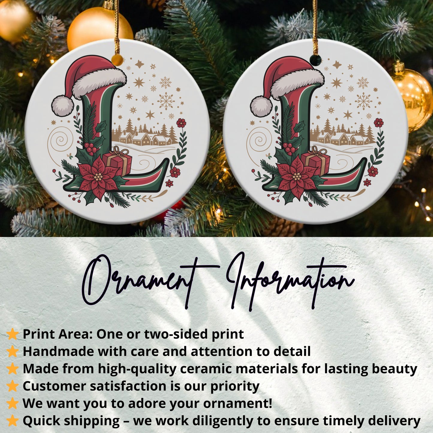 Personalized Holiday Letter Ornament Christmas product