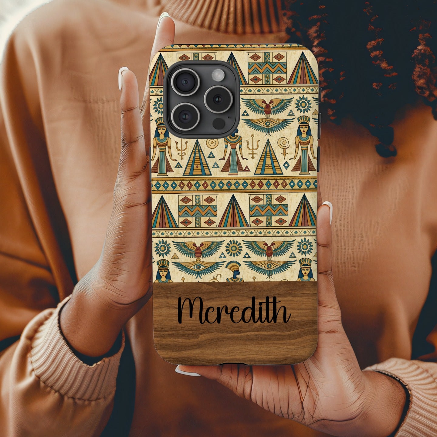 Ancient Egypt Art Pattern Design on a Custom Phone Case - Walk Greener