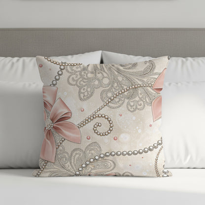 Bows on Lace with Pearls Decoration Pillows & Pillow Cases - Walk Greener