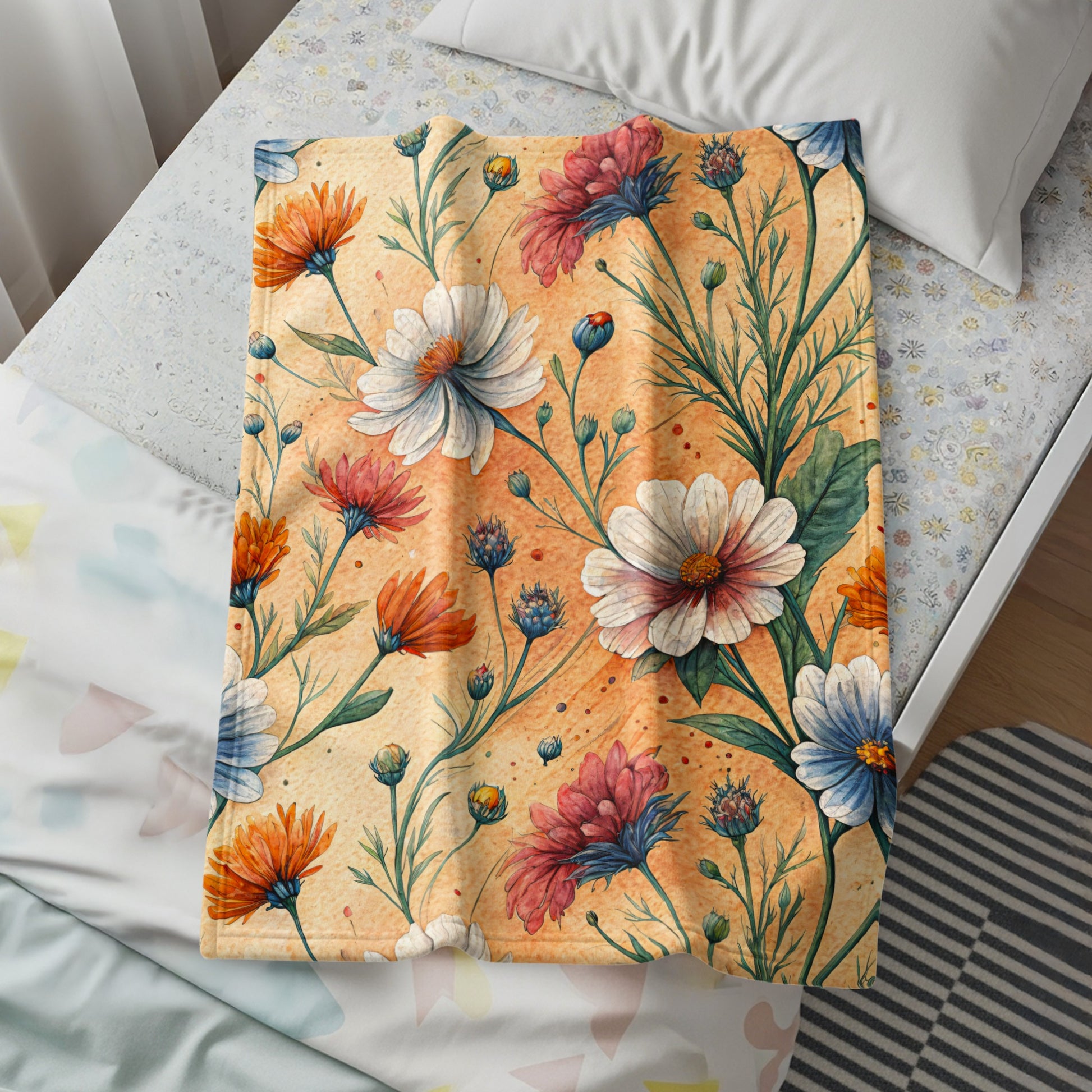 Watercolor Floral Delight Seamless Springtime Pattern - Walk Greener