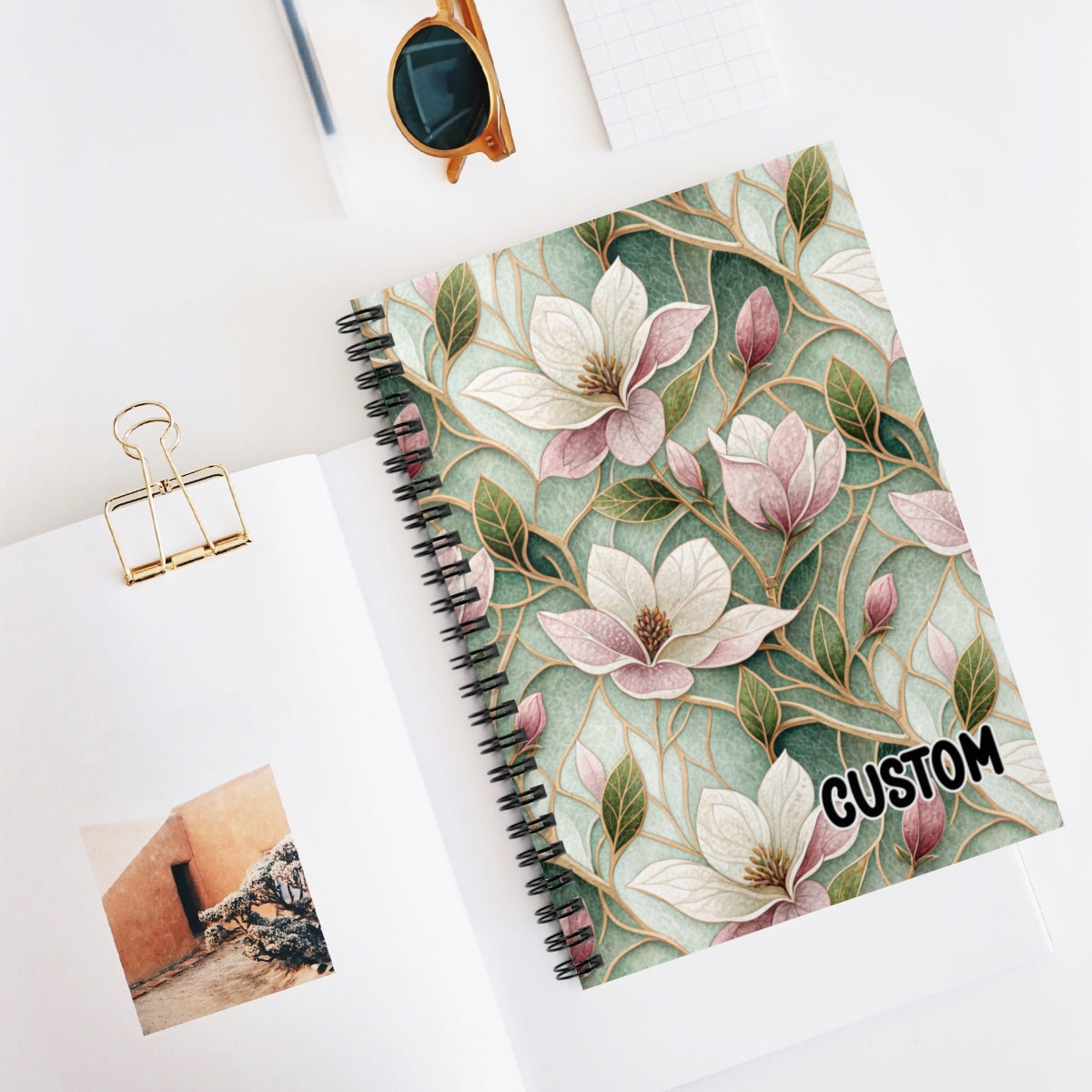 Custom Floral Design Spiral Notebook Perfect for Journals