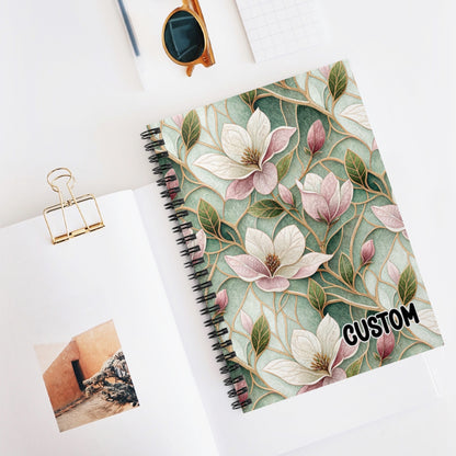 Custom Floral Design Spiral Notebook Perfect for Journals