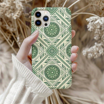 Geometric Green Mandala Pattern Phone Case Product