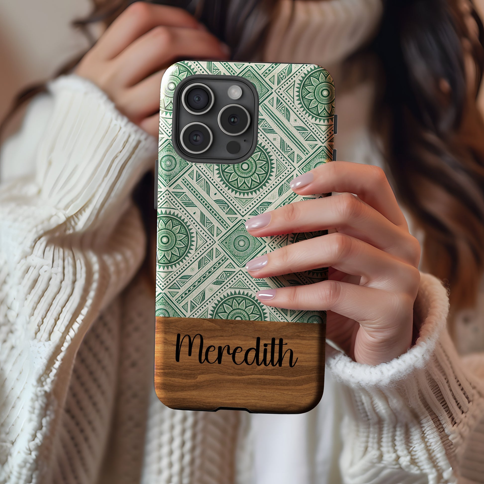 Personalized Mandala Design Meredith Phone Case