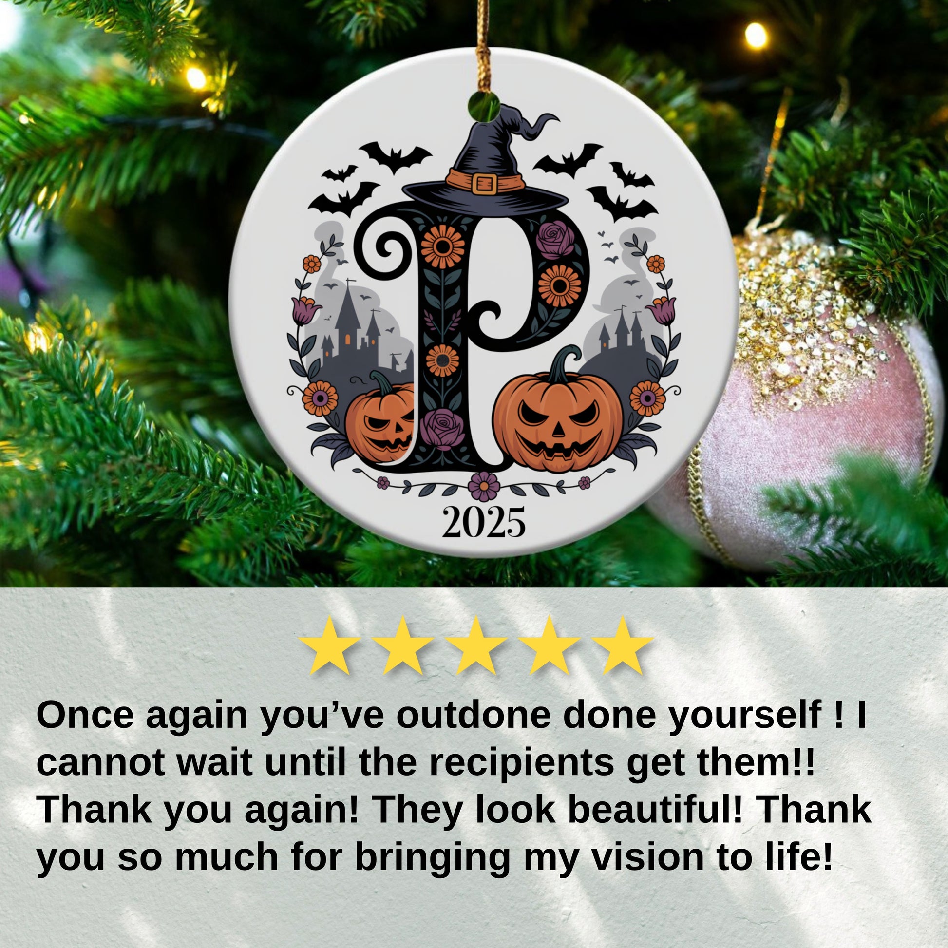 Personalized Halloween Initial Ornament 2025 product