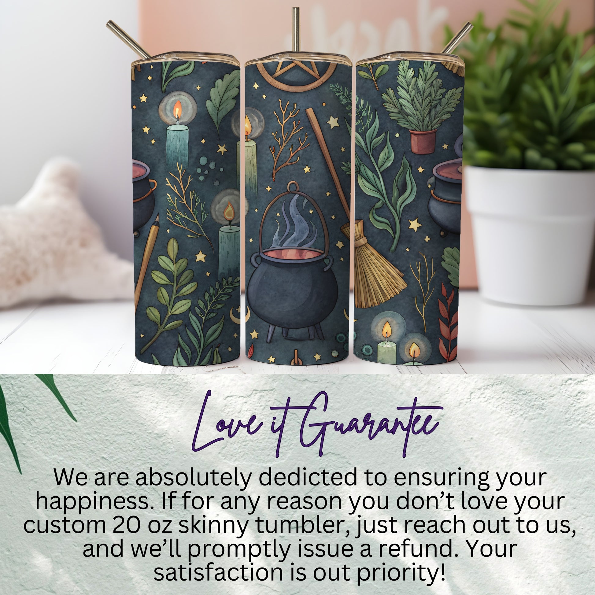 Enchanting Witchy 20 oz Skinny Tumbler for Magic Lovers