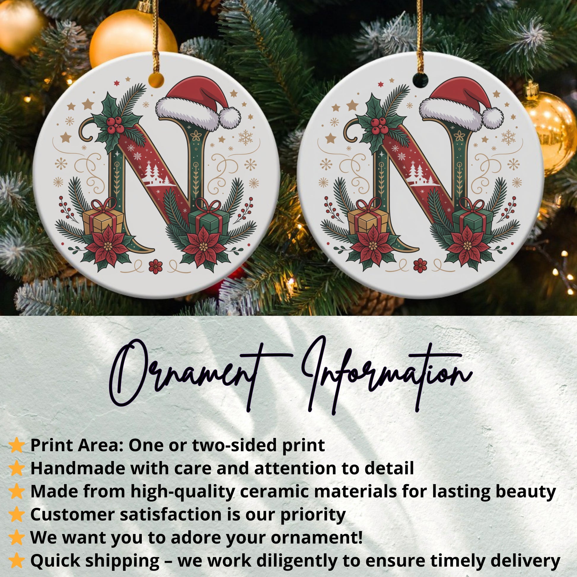 Personalized Festive Christmas Ornament product