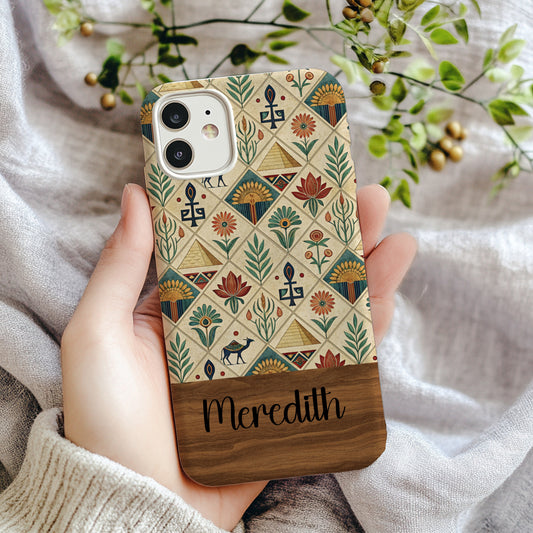 Personalized Floral and Geometric Design Phone Case