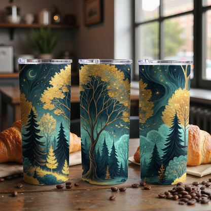 Enchanting Forest Theme Coffee Tumbler Set for Daily Use