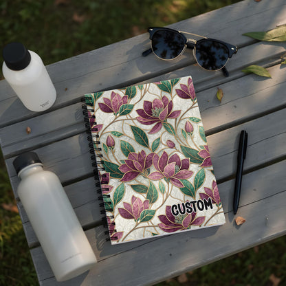 Custom Floral Design Notebook with Spiral Binding