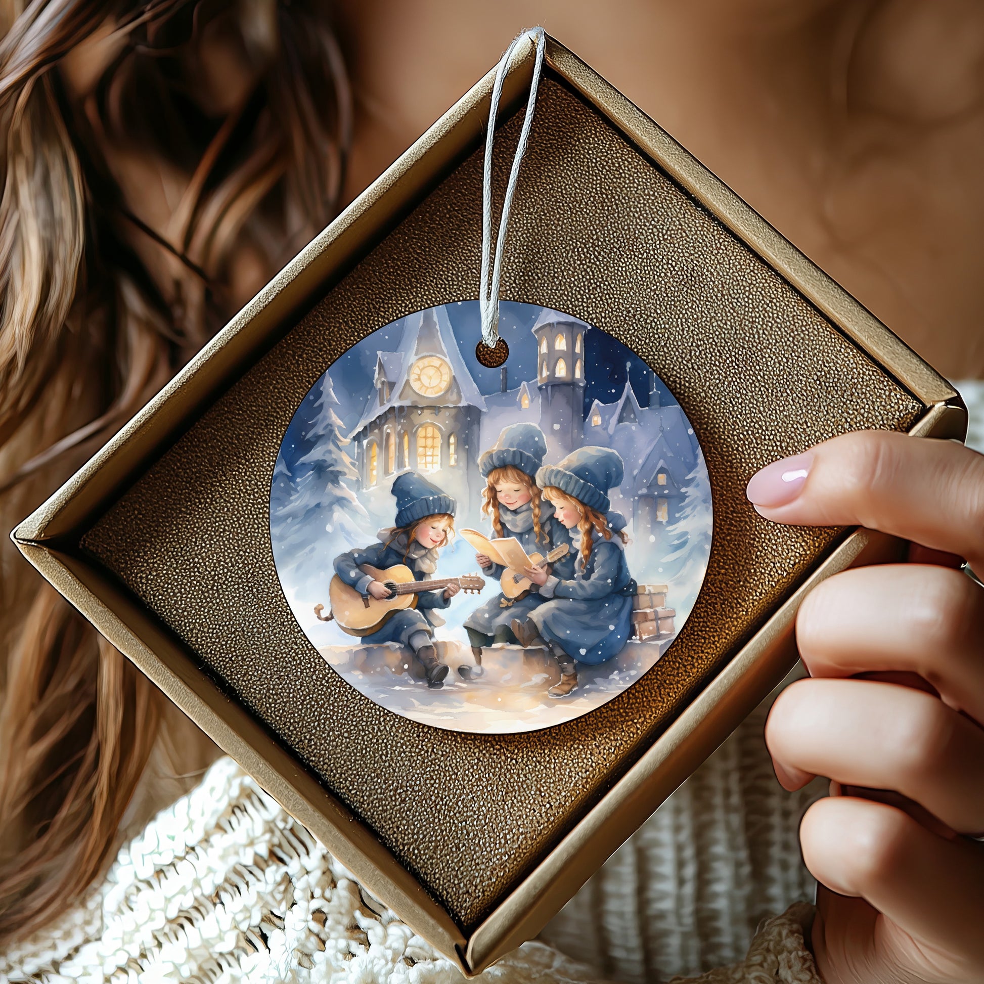 Christmas Family Playing Music Ornament product type