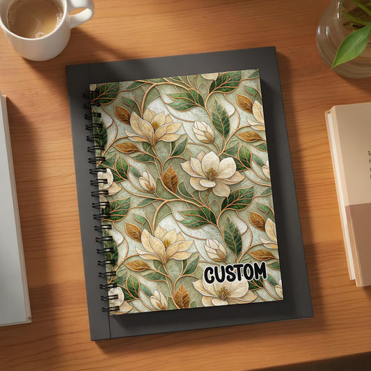 Custom Floral Design Spiral Bound Notebook