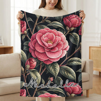Michelle Floral Personalized Blanket Gift for Her