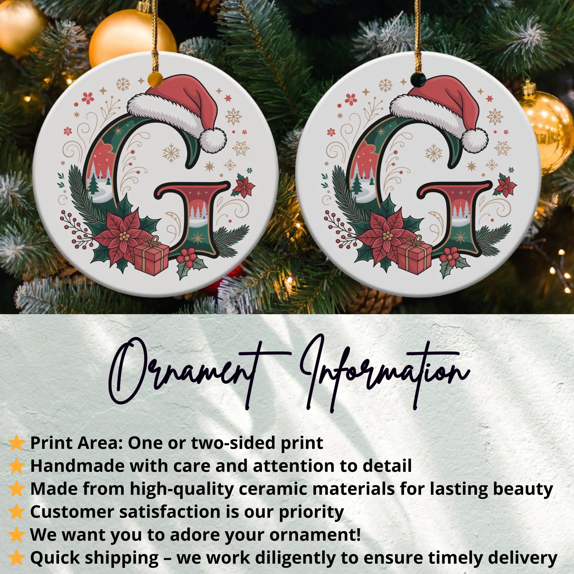Christmas Ornaments with Santa Hat G product type