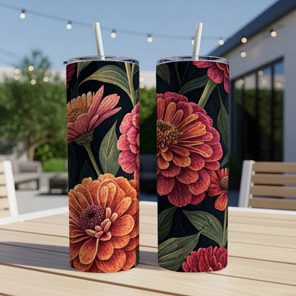 Vibrant Floral Design Insulated Travel Tumbler Cup