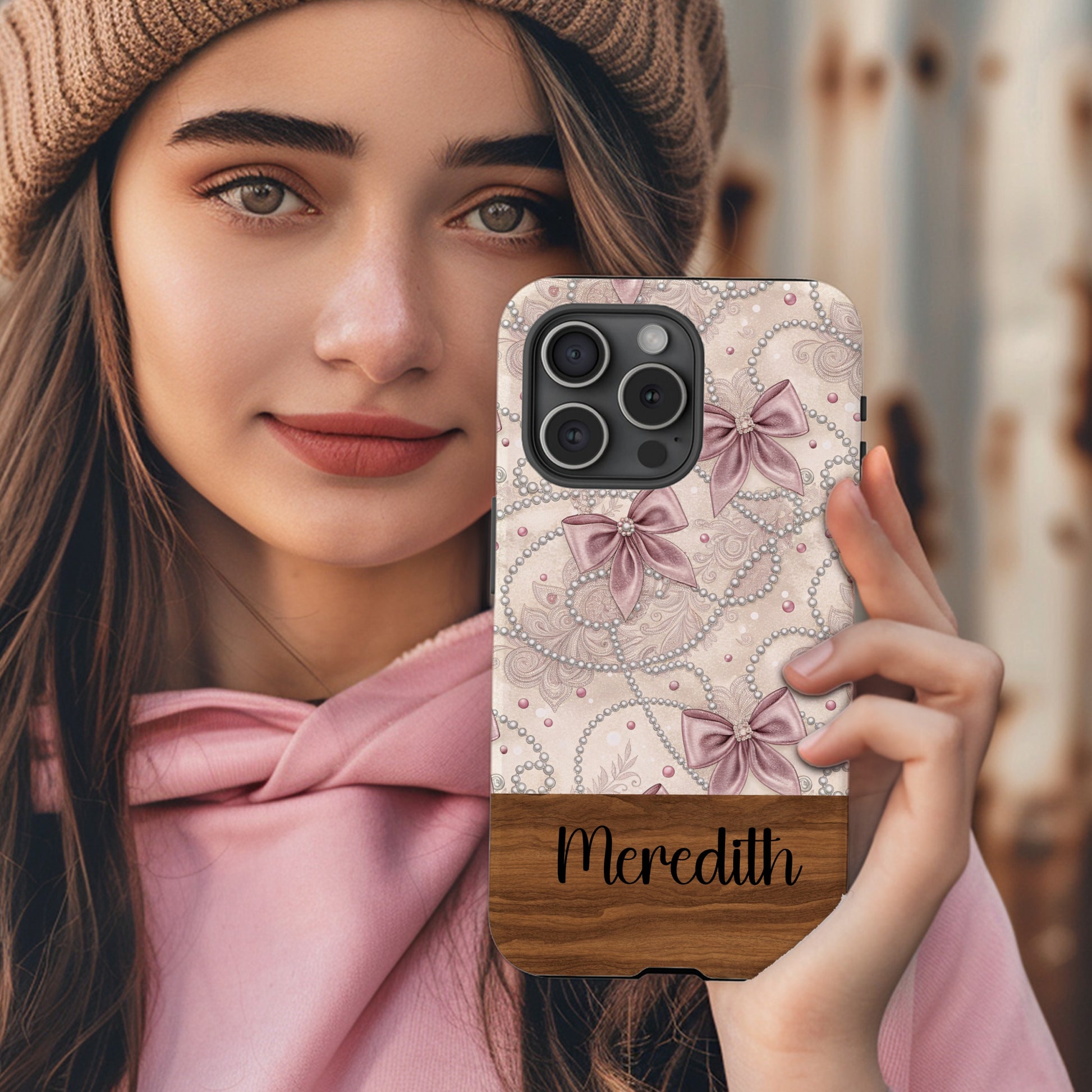Personalized Phone Case with Elegant Bow Design