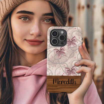 Personalized Phone Case with Elegant Bow Design