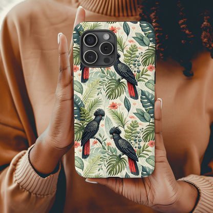 Parrot and Tropical Leaves Pattern Phone Case