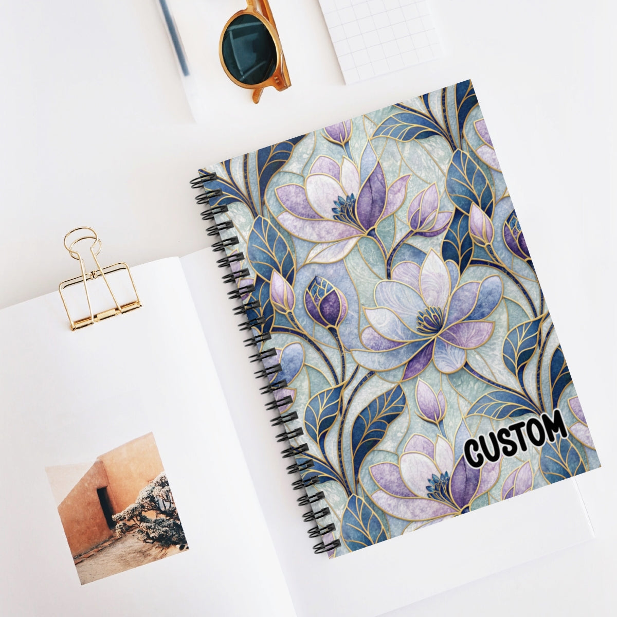 Floral Design Custom Spiral Notebook for Daily Use