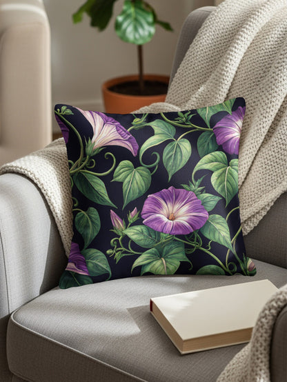 Purple Morning Glory Printed Decorative Pillow Product