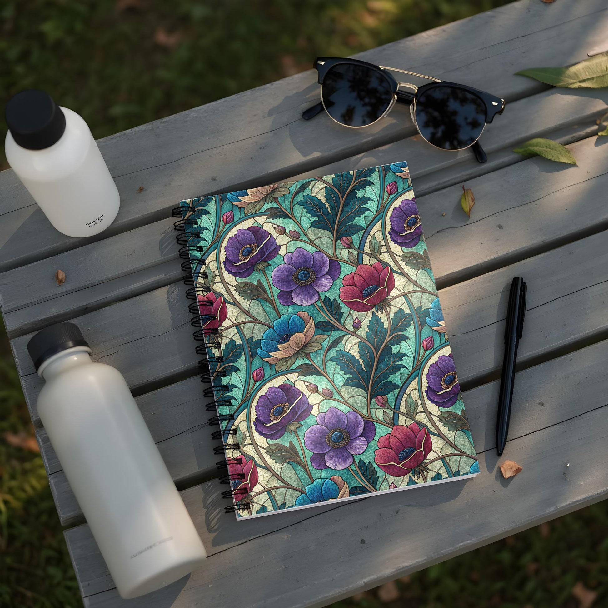 Detailed Floral Pattern Spiral Bound Notebook