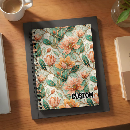 Floral Custom Notebook with Spiral Binding Design