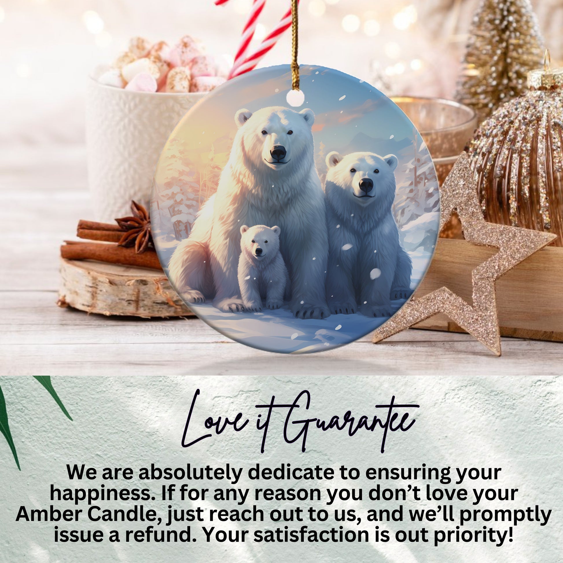 Polar Bear Family Christmas Tree Hanging Decoration Product