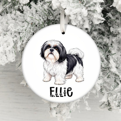 Personalized Dog Illustration Christmas Ornament product type