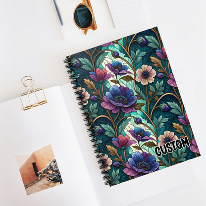 Custom Floral Print Notebook with Spiral Binding