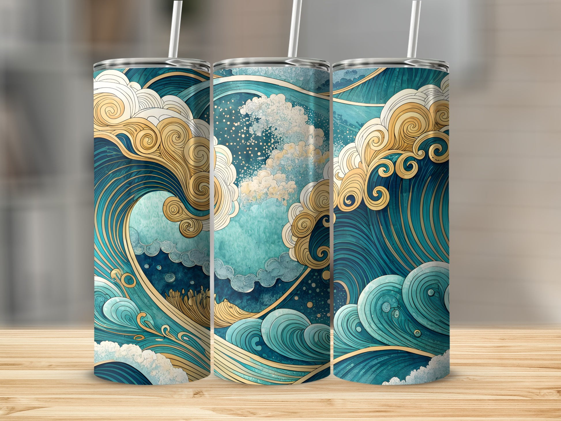 Ocean Waves and Clouds Design Tumbler