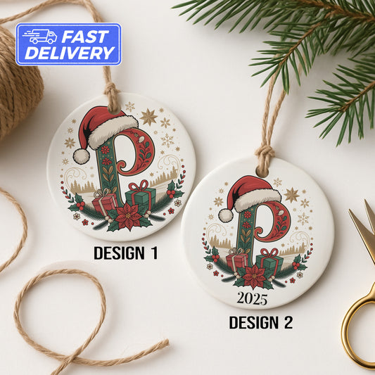 Personalized P Shaped Christmas Ornament product type