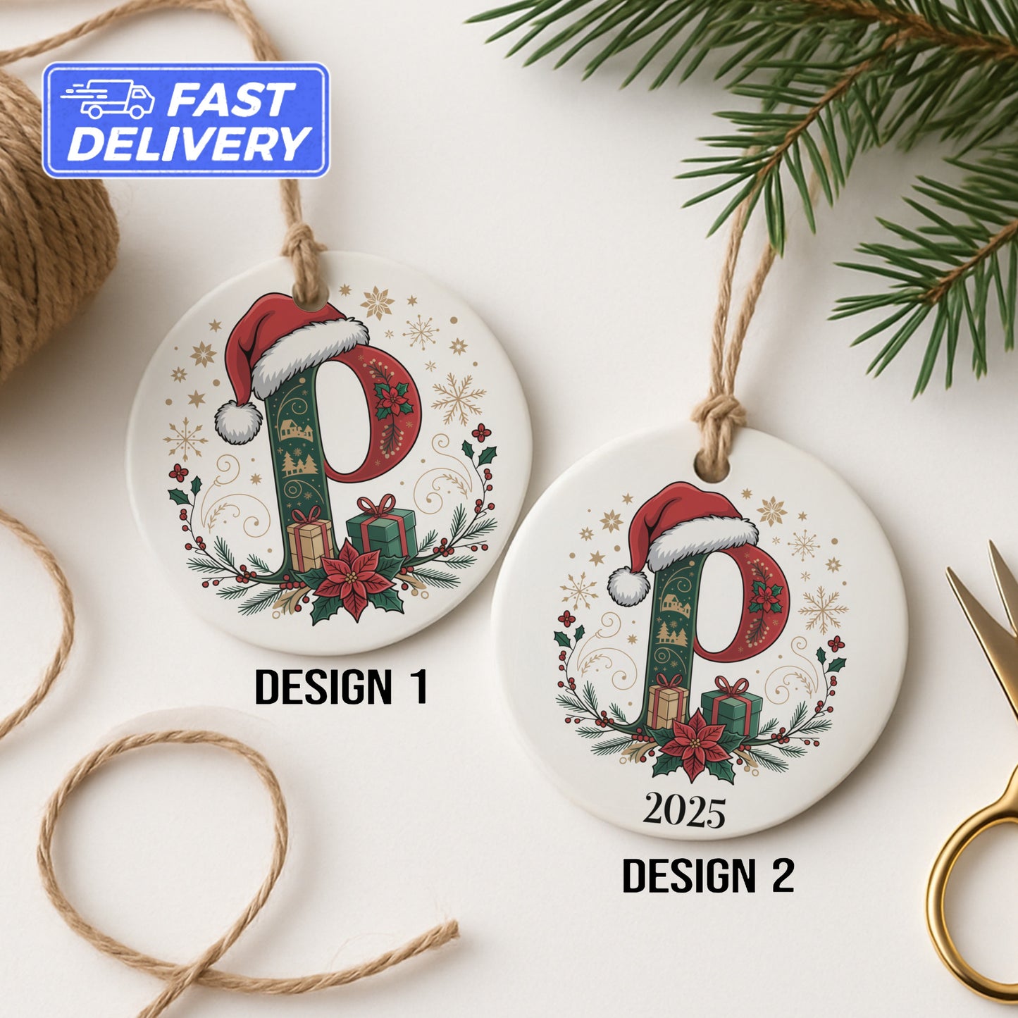 Christmas Decorations with Santa Hat and Gifts product