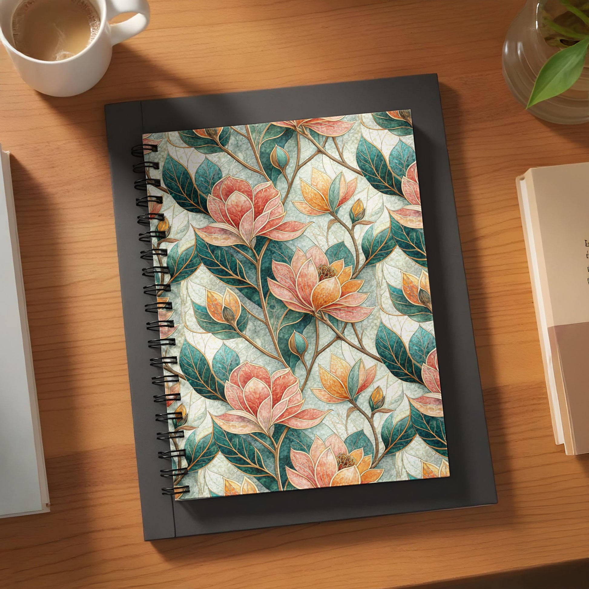 Floral Pattern Spiral Bound Notebook for Everyday Writing