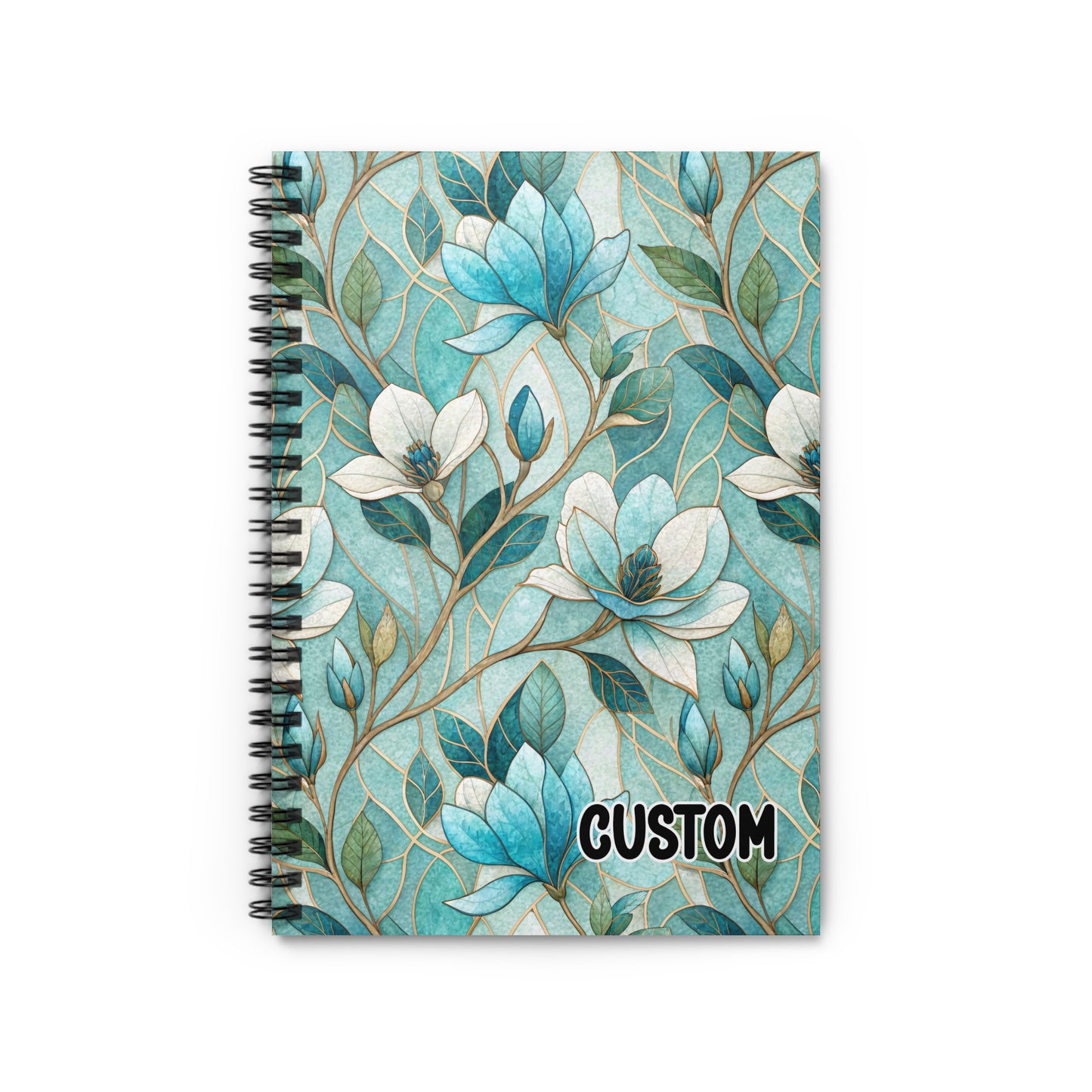 Custom Floral Pattern Spiral-Bound Notebook