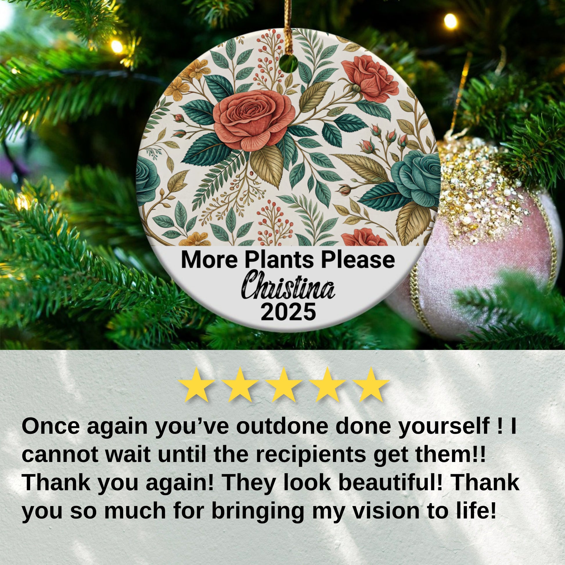 More Plants Please Personalized 2025 Ornament product